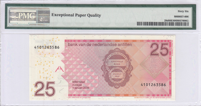 Netherlands Antilles 25 Gulden 2006 P29d PMG66 EPQ Netherlands Antilles 25 Gulden 2006 P29d PMG66 EPQ