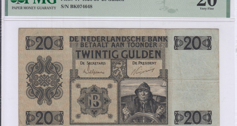Netherlands 20 Gulden 29.3.1926 P44 PMG20 Netherlands 20 Gulden 29.3.1926 P44 PMG20