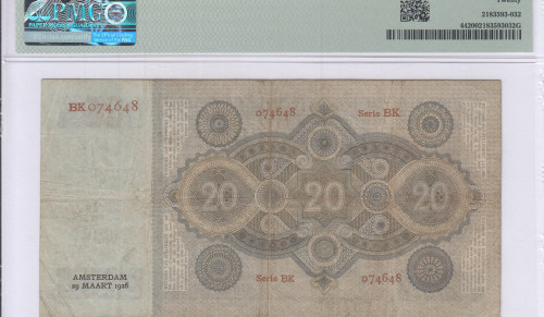 Netherlands 20 Gulden 29.3.1926 P44 PMG20