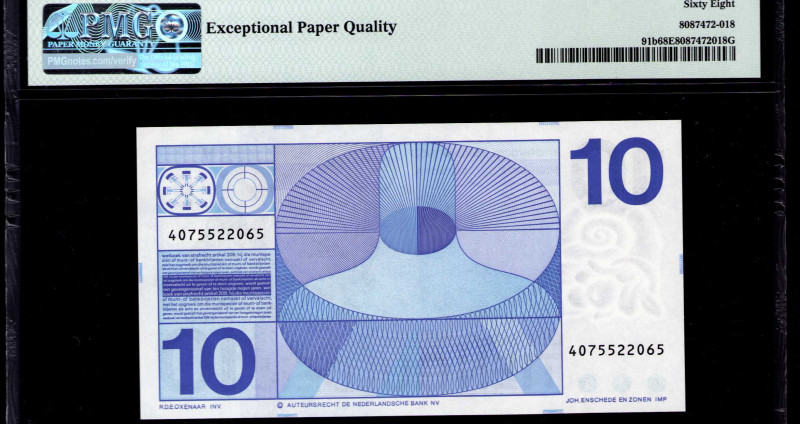 Netherlands 10 Gulden 1968 P91b PMG68 EPQ Netherlands 10 Gulden 1968 P91b PMG68 EPQ