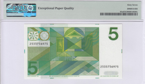 Netherlands 5 Gulden 28.3.1973 P95a PMG67 EPQ