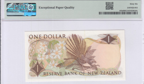 New Zealand 1 Dollar ND 1977-81 P163d PMG66 EPQ