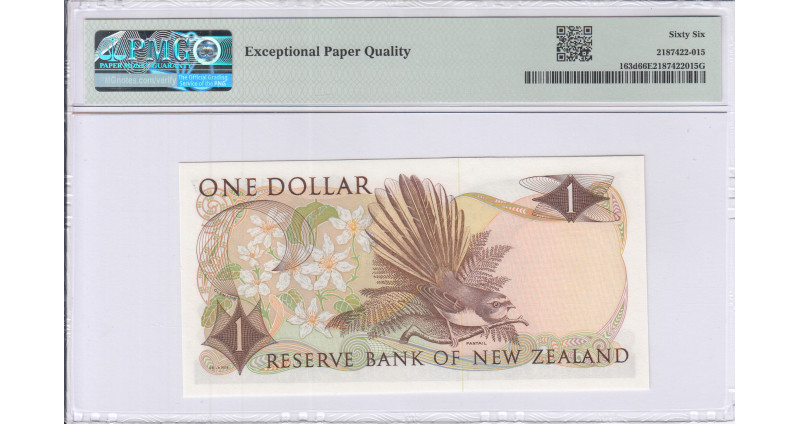 New Zealand 1 Dollar ND 1977-81 P163d PMG66 EPQ New Zealand 1 Dollar ND 1977-81 P163d PMG66 EPQ