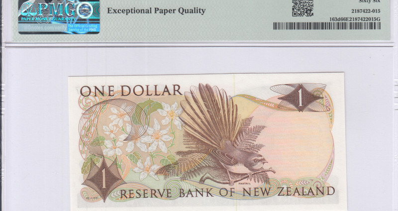 New Zealand 1 Dollar ND 1977-81 P163d PMG66 EPQ New Zealand 1 Dollar ND 1977-81 P163d PMG66 EPQ