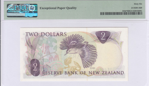 New Zealand 2 Dollars 1977-81 P164d* PMG66 EPQ "Replacement"