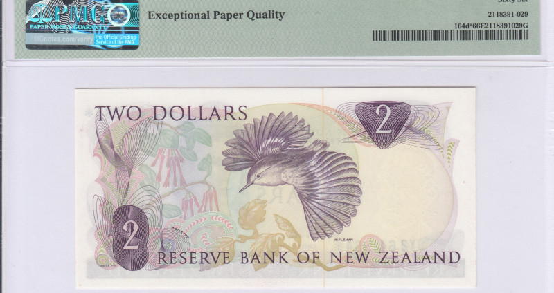 New Zealand 2 Dollars 1977-81 P164d* PMG66 EPQ "Replacement" New Zealand 2 Dollars 1977-81 P164d* PMG66 EPQ "Replacement"