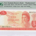 New Zealand 5 Dollars ND(1977-81) P165d* PMG65 EPQ "Replacement" New Zealand 5 Dollars ND(1977-81) P165d* PMG65 EPQ "Replacement"