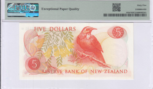 New Zealand 5 Dollars ND(1977-81) P165d* PMG65 EPQ "Replacement"