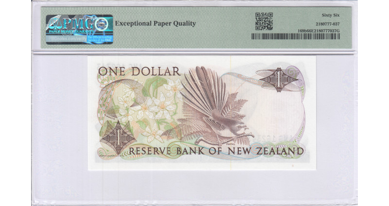 New Zealand 1 Dollar ND 1985-89 P169b PMG66 EPQ New Zealand 1 Dollar ND 1985-89 P169b PMG66 EPQ