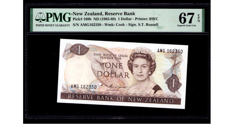 New Zealand 1 Dollar ND(1981-85) P169a PMG67 EPQ