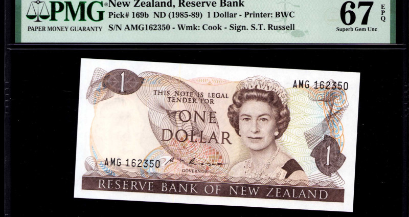 New Zealand 1 Dollar ND(1981-85) P169a PMG67 EPQ New Zealand 1 Dollar ND(1981-85) P169a PMG67 EPQ