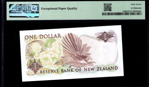 New Zealand 1 Dollar ND(1981-85) P169a PMG67 EPQ