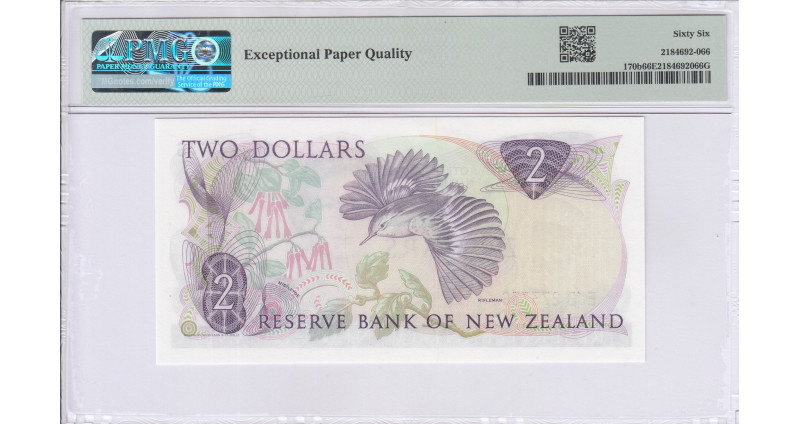 New Zealand 2 Dollars ND(1985-89) P170b PMG66 EPQ New Zealand 2 Dollars ND(1985-89) P170b PMG66 EPQ