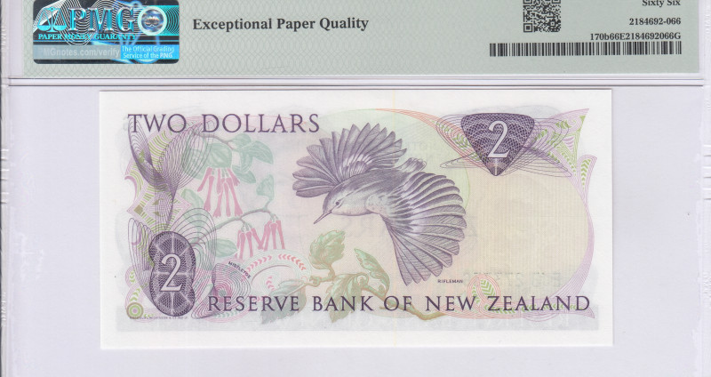 New Zealand 2 Dollars ND(1985-89) P170b PMG66 EPQ New Zealand 2 Dollars ND(1985-89) P170b PMG66 EPQ