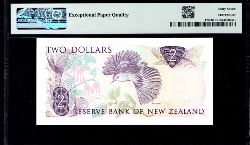 New Zealand 2 Dollars ND 1981-92 P170c PMG67 EPQ