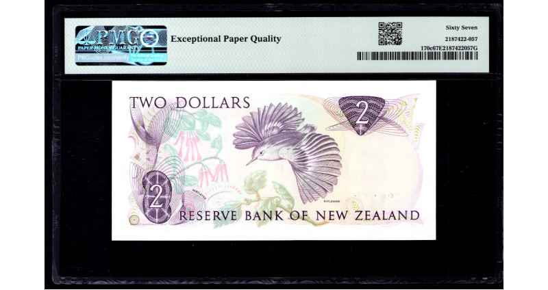 New Zealand 2 Dollars ND 1981-92 P170c PMG67 EPQ New Zealand 2 Dollars ND 1981-92 P170c PMG67 EPQ
