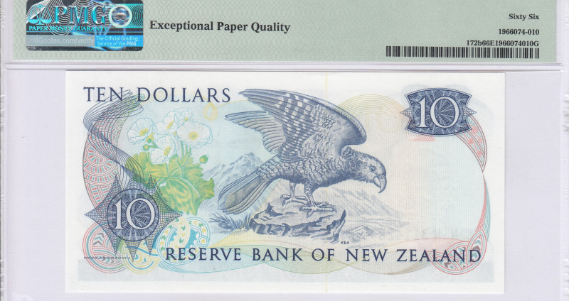 New Zealand 10 Dollars ND(1985-89) P172b PMG66 EPQ New Zealand 10 Dollars ND(1985-89) P172b PMG66 EPQ
