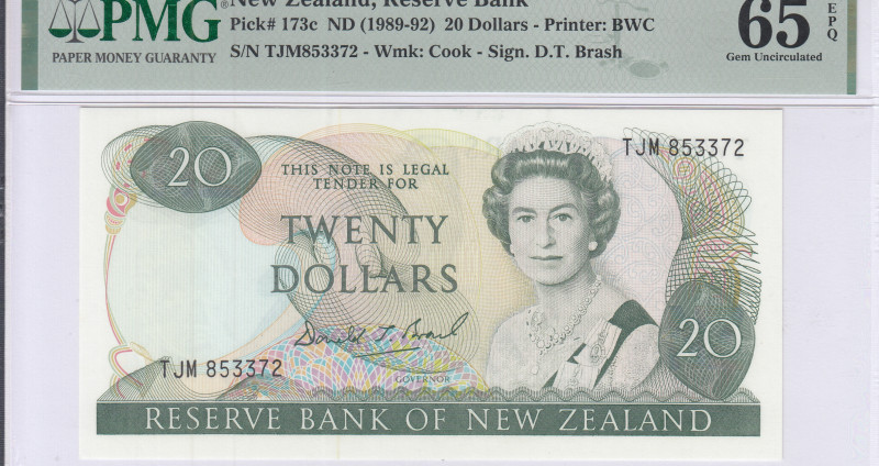 New Zealand 20 Dollars ND(1989-92) P173c PMG65 EPQ New Zealand 20 Dollars ND(1989-92) P173c PMG65 EPQ