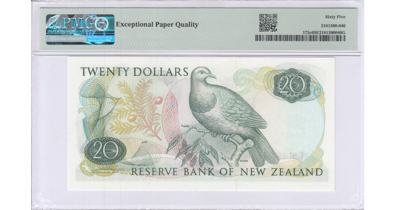 New Zealand 20 Dollars ND(1989-92) P173c PMG65 EPQ New Zealand 20 Dollars ND(1989-92) P173c PMG65 EPQ