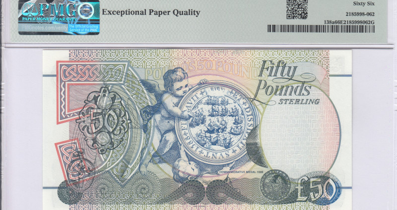 Northern Ireland, Bank of Ireland 50 Pounds 1.1.1998 P138a PMG66 EPQ Northern Ireland, Bank of Ireland 50 Pounds 1.1.1998 P138a PMG66 EPQ