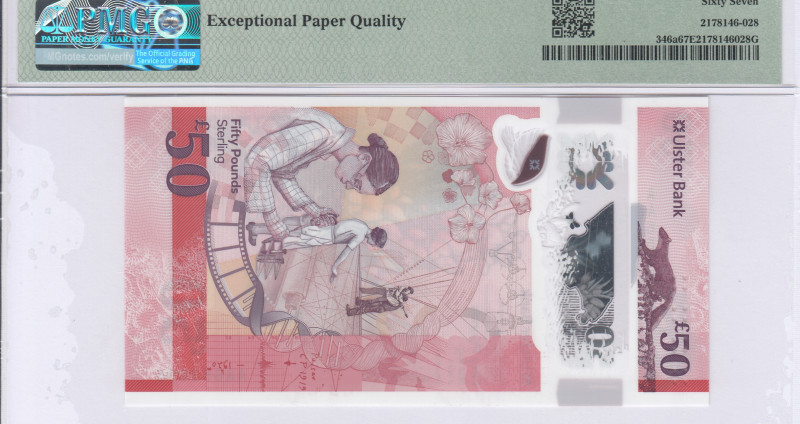 Northern Ireland, Ulster Bank 50 Pounds 2021 P346a PMG67 EPQ Northern Ireland, Ulster Bank 50 Pounds 2021 P346a PMG67 EPQ