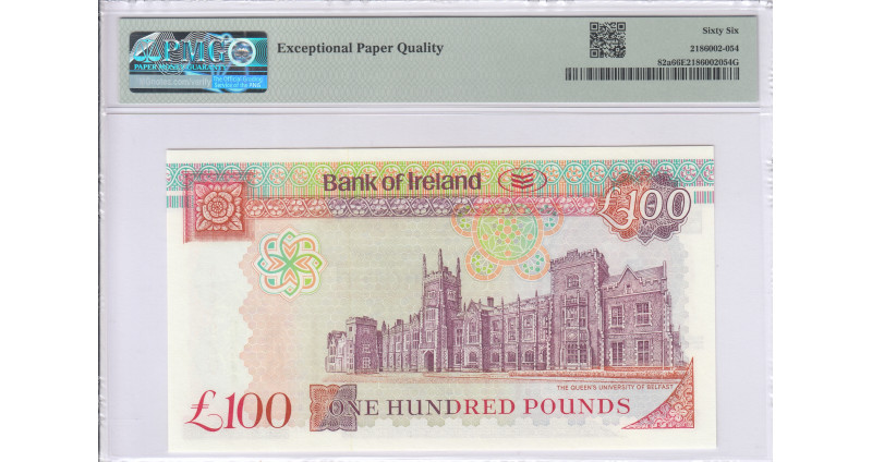 Northern Ireland, Bank of Ireland 100 Pounds 1.3.2005 P82a PMG66 EPQ Northern Ireland, Bank of Ireland 100 Pounds 1.3.2005 P82a PMG66 EPQ