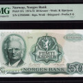 Norway 50 Kroner 1975 P37c PMG67 EPQ Norway 50 Kroner 1975 P37c PMG67 EPQ