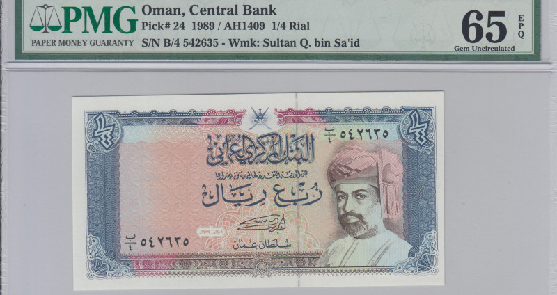 Oman 1/4 Rial 1989 (AH1409) P24 PMG65 EPQ Oman 1/4 Rial 1989 (AH1409) P24 PMG65 EPQ