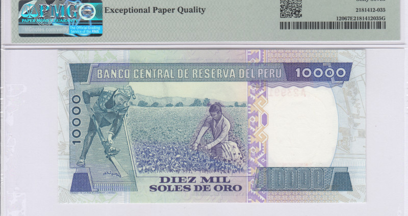 Peru 10,000 Soles de Oro 1981 P120 PMG67 EPQ Peru 10,000 Soles de Oro 1981 P120 PMG67 EPQ
