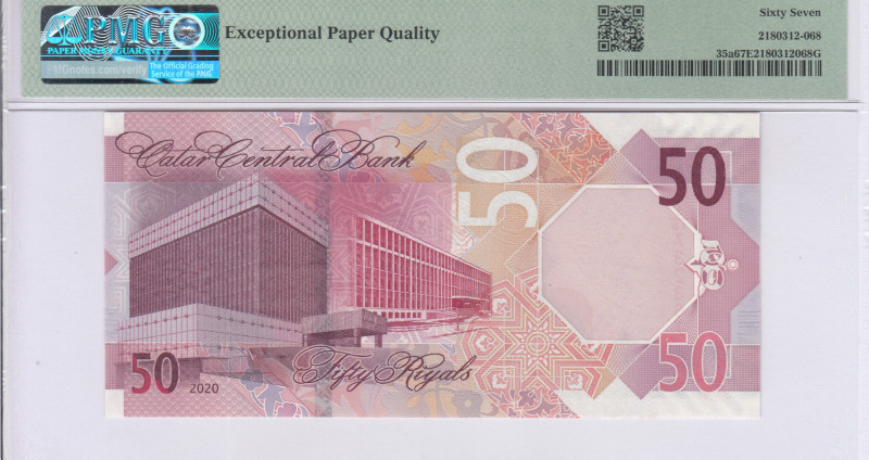 Qatar 50 Riyals P35a PMG67 EPQ Qatar 50 Riyals P35a PMG67 EPQ