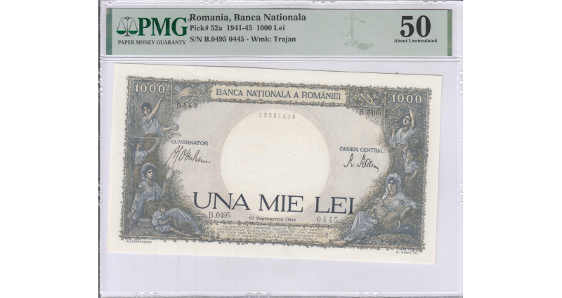 Romania  1000 Lei 10.9.1941 P52a PMG50