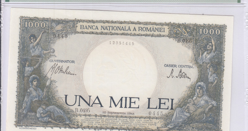 Romania 1000 Lei 10.9.1941 P52a PMG50 Romania 1000 Lei 10.9.1941 P52a PMG50