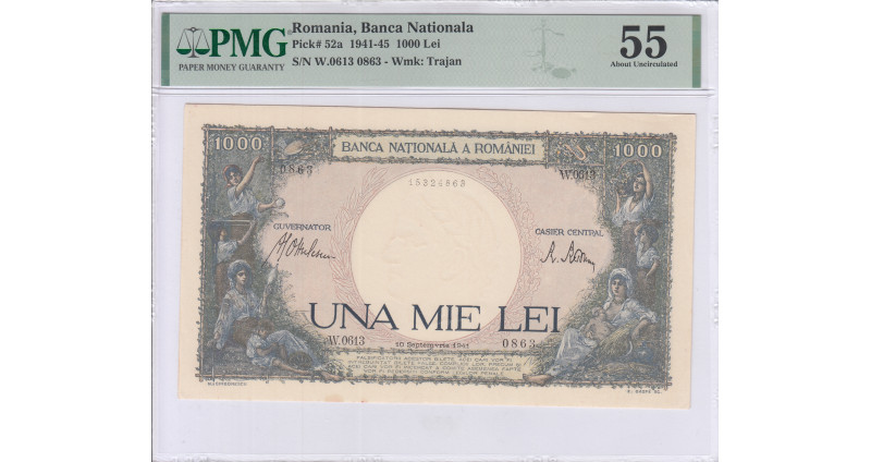 Romania  1000 Lei 10.9.1941 P52a PMG55