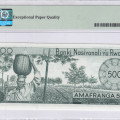 Rwanda 500 Francs 19.4.1974 P11a PMG66 EPQ Rwanda 500 Francs 19.4.1974 P11a PMG66 EPQ