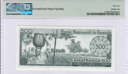 Rwanda 500 Francs 19.4.1974 P11a PMG66 EPQ