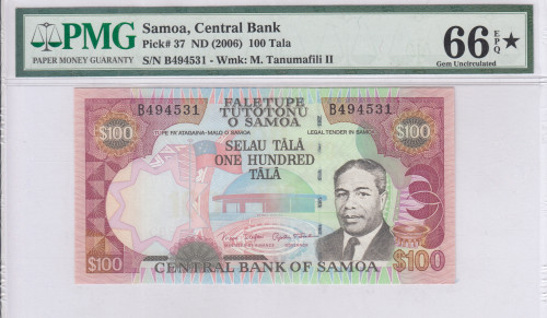 Samoa 100 Tala 2006 P37 PMG66* EPQ