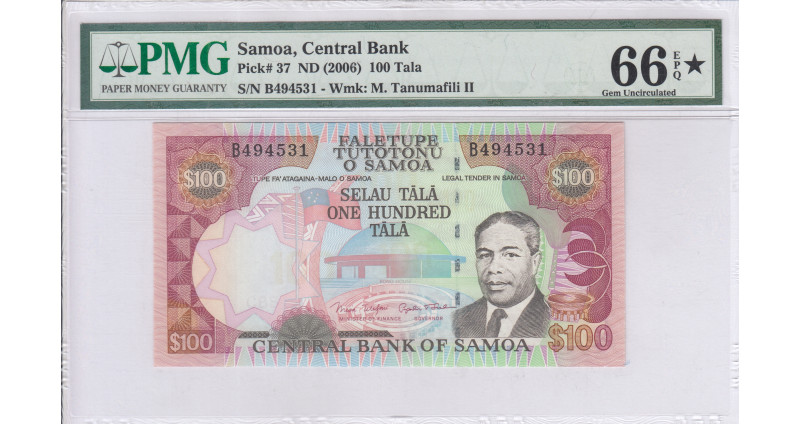 Samoa 100 Tala 2006 P37 PMG66* EPQ