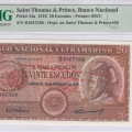 Saint Thomas & Prince 20 Escudos 20.11.1958 P44a PMG66 EPQ Saint Thomas & Prince 20 Escudos 20.11.1958 P44a PMG66 EPQ
