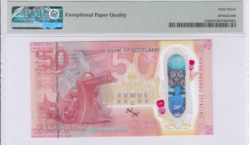 Scotland, Bank of Scotland 50 Pounds 1.6.2020 P134a PMG67 EPQ