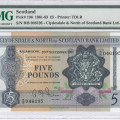 Scotland, Clydesdale & N. of Scotland Bank Ltd. 5 Pounds 20.9.1961 P196 PMG55 Scotland, Clydesdale & N. of Scotland Bank Ltd. 5 Pounds 20.9.1961 P196 PMG55