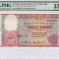 Scotland, National Bank of Scotland Ltd. 20 Pounds 1.11.1957 P263 PMG35 Scotland, National Bank of Scotland Ltd. 20 Pounds 1.11.1957 P263 PMG35