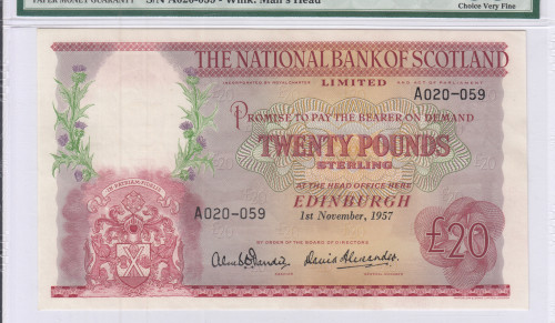 Scotland, National Bank of Scotland Ltd.  20 Pounds 1.11.1957 P263 PMG35