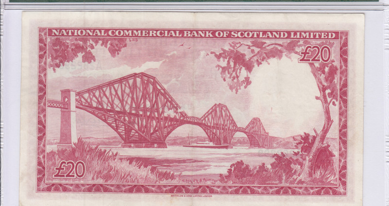 Scotland, Nat'l Comm. Bank of Scotland Ltd. 20 Pounds 16.9.1959 P267 PMG40 Scotland, Nat'l Comm. Bank of Scotland Ltd. 20 Pounds 16.9.1959 P267 PMG40