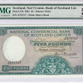 Scotland, Nat'l Comm. Bank of Scotland Ltd. 5 Pounds 3.1.1961 P270 PMG58 Scotland, Nat'l Comm. Bank of Scotland Ltd. 5 Pounds 3.1.1961 P270 PMG58