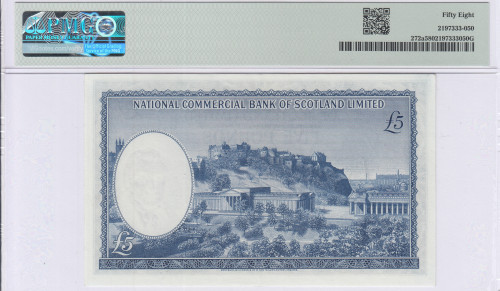 Scotland, Nat'l Comm. Bank of Scotland Ltd. 5 Pounds 1.8.1966 P272a PMG58