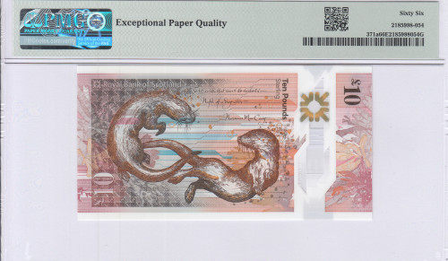 Scotland, Royal Bank of Scotland 10 Pounds 2016 (ND2017) P371a PMG66 EPQ