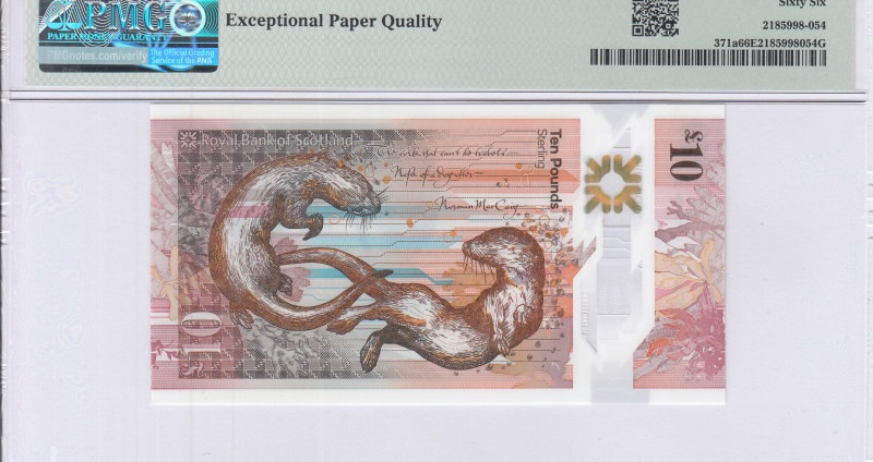 Scotland, Royal Bank of Scotland 10 Pounds 2016 (ND2017) P371a PMG66 EPQ Scotland, Royal Bank of Scotland 10 Pounds 2016 (ND2017) P371a PMG66 EPQ