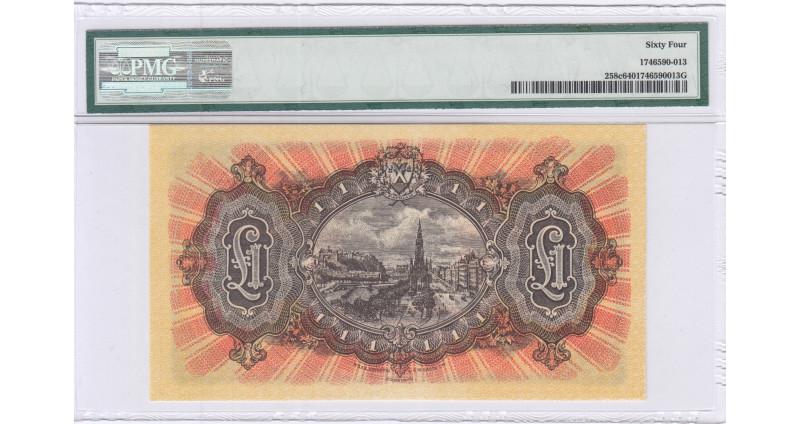 Scotland, National Bank of Scotland Ltd. 1 Pound 28.3.1957 P258c PMG64 Scotland, National Bank of Scotland Ltd. 1 Pound 28.3.1957 P258c PMG64