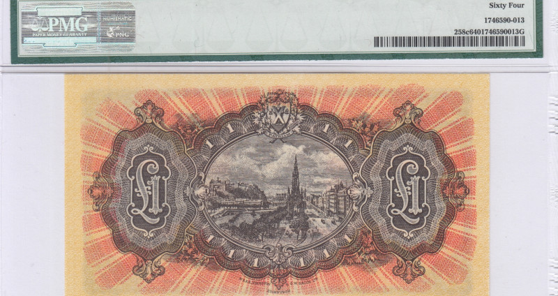 Scotland, National Bank of Scotland Ltd. 1 Pound 28.3.1957 P258c PMG64 Scotland, National Bank of Scotland Ltd. 1 Pound 28.3.1957 P258c PMG64