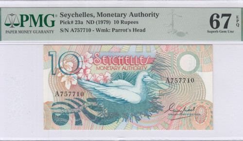 Seychelles  10 Rupees 1979 P23a PMG67 EPQ